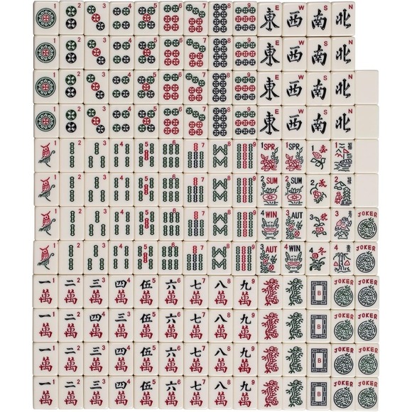 Mahjong Set American Style Mojave Ivory w/ Soft Case Racks Dice Coins Set - Picture 12 of 14